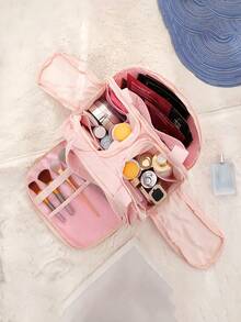 Large Capacity Fluffy Makeup Bag, Women's Multi-Functional Travel Handbag, Portable Cosmetic Storage Bag, Makeup Case, Makeup Container, Travel Essentials, School/Vacation/Cruise Necessities - Multicolor - View 10