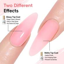 PEACECOLOR 1/3/4 pièces Ensemble de gel de modelage pour ongles Base & Top Coat, Kit de vernis à ongles en gel UV/LED - Base Coat, Gel de construction, longue durée et résistant aux éclats, idéal pour les manucures DIY pour débutants, cadeau de nail art pour femmes - 10 ml - Voir 7