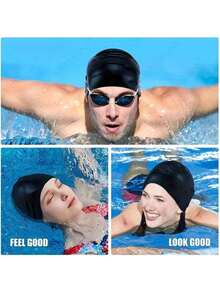 4pcs Swimming Set: Waterproof Goggles, Silicone Swim Cap, Nose Clip And Ear Plugs. Large Size Cap Design With Ear Protection, Suitable For Long And Short Hair. Outdoor Summer Gear, Birthday, Mother's Day, Father's Day Gift - Fashion - View 10