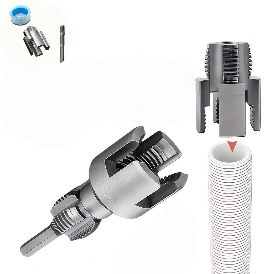 3pcs/Set Pipe Thread Cutter | Suitable For 1/2 Inch PPR Internal And External Threading With Die And Tool With Tape,Water Pipe With Four Or Six Branch Water Pipe With Wire Cutter, Inner And Outer Wire Cutter, Wire Cutter Tool, Plastic Pipe