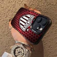 Logotipo de Necaxa sobre fondo rojo de panal. Esta elegante funda es compatible con Samsung, Apple, VIVO, OPPO, , Transsion, ,  y Honor. Fabricada en silicona TPU, ofrece protección contra golpes y caídas, además de una sensación superior. Es un regalo ideal para familiares, amigos y seres queridos, y una opción perfecta para San Valentín y Año Nuevo. - Negro - Ver 6