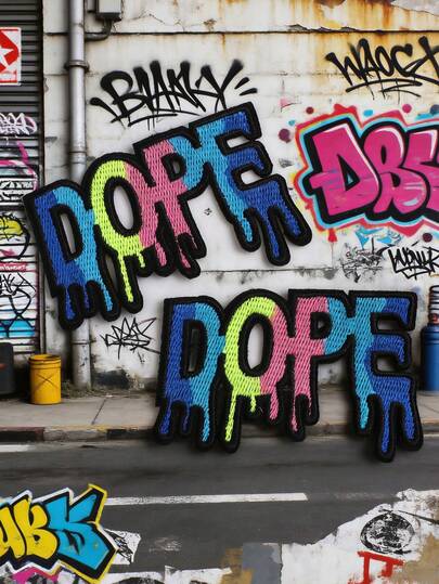 2pcs English Letter Embroidered Iron-On Patches, Embroidery Badges, Suitable For Hat Bag Decoration