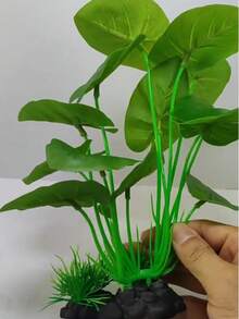 1件装鲜艳水族箱装饰品，人造水族箱植物，ABS塑料鱼缸水族装饰，逼真的水生植物装饰，适用于家庭淡水水族箱，为鱼虾提供天然的躲藏和休息场所。 - A - 查看 10