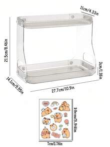 2-Tier Acrylic Vanity Organizer Rack, Waterproof Storage Shelf, Minimalist Transparent Storage Box Suitable For Bedroom, Kitchen, Bathroom, Dorm Room Decor & Essentials - Multicolor - View 11