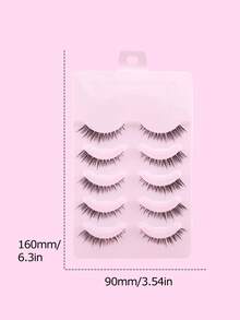 5 Pairs Fox-Inspired Invisible Band Natural Looking Fluffy Eyelashes, Tapered Ends, Soft & Lightweight, Suitable For Dates And Parties - View 10
