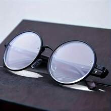 1副男士百搭圆形镜框眼镜，可搭配各种发型，是节日、聚会、派对等场合的理想礼物。 - 彩色 - 查看 4