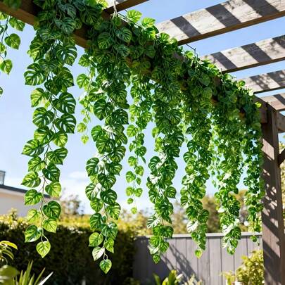 269.2 Inch/1pc - Faux Tortoiseshell Rattan - Realistic Texture Evergreen Vine, Suitable For Easter, Spring/Summer Decor Display, Wedding Decoration, Indoor/Outdoor Hanging, Artificial Greenery