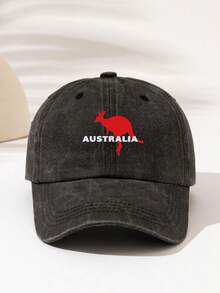 1 件“澳大利亚”水洗棒球帽，时尚男女通用必备单品，时尚简约休闲百搭 - 字母款 - 查看 13