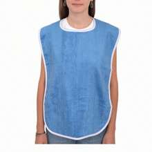 Adjustable Adult Bib, Suitable For Adults, Men, Women, Elderly And Disabled, Towel Fabric, Machine Washable, Blue - Adult Bibs - View 1