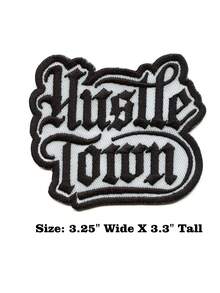 1 pieza Parche bordado de la ciudad de Hustle Town Houston con motivación y dinero para planchar - Multicolor - Ver 7