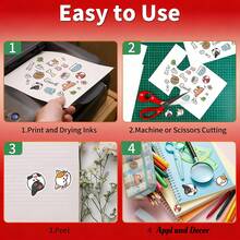 ESHANG 可打印乙烯基贴纸 A4 20张 光面白 | 兼容喷墨和激光打印机 - B - 查看 5