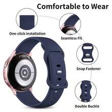 20mm Silicone Watch Band With Butterfly Buckle, Compatible With Samsung Galaxy Watch 7-6-5-Pro-4-Classic/Active 2 40mm, Sport 20mm, GT 5-4-2e-Pro, Soft And Skin-Friendly Silicone Material - Galaxy Watch 3/4/5/6-20mm - View 4