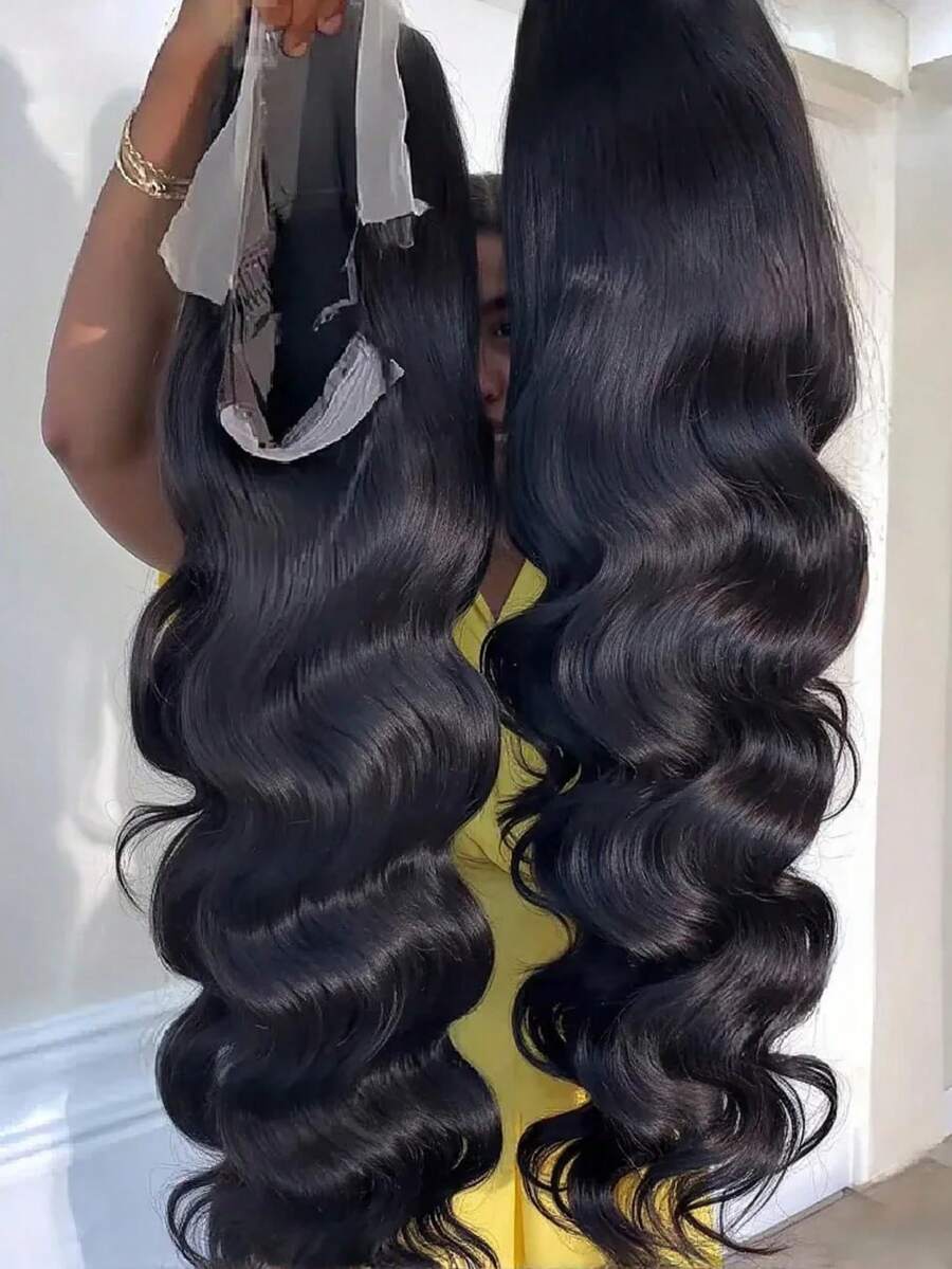 36 Inch 13x6 Lace Front Wigs Human Hair 250% Density Body Wave HD Lace Front Wigs Human Hair Pre Plucked 13x4 Glueless Human Hair Wig 100% Brazilian Virgin Lace Front Wigs For Women Natural Black Color - Natural Black - 查看 1