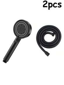 三件套高压淋浴喷头套装（喷头/软管/支架）：5种喷淋模式，强劲水流，家用浴室淋浴喷头，小巧硅胶喷嘴，高/低压调节，免钻孔壁挂式设计。返校季浴室配件 - 彩色 - 查看 10