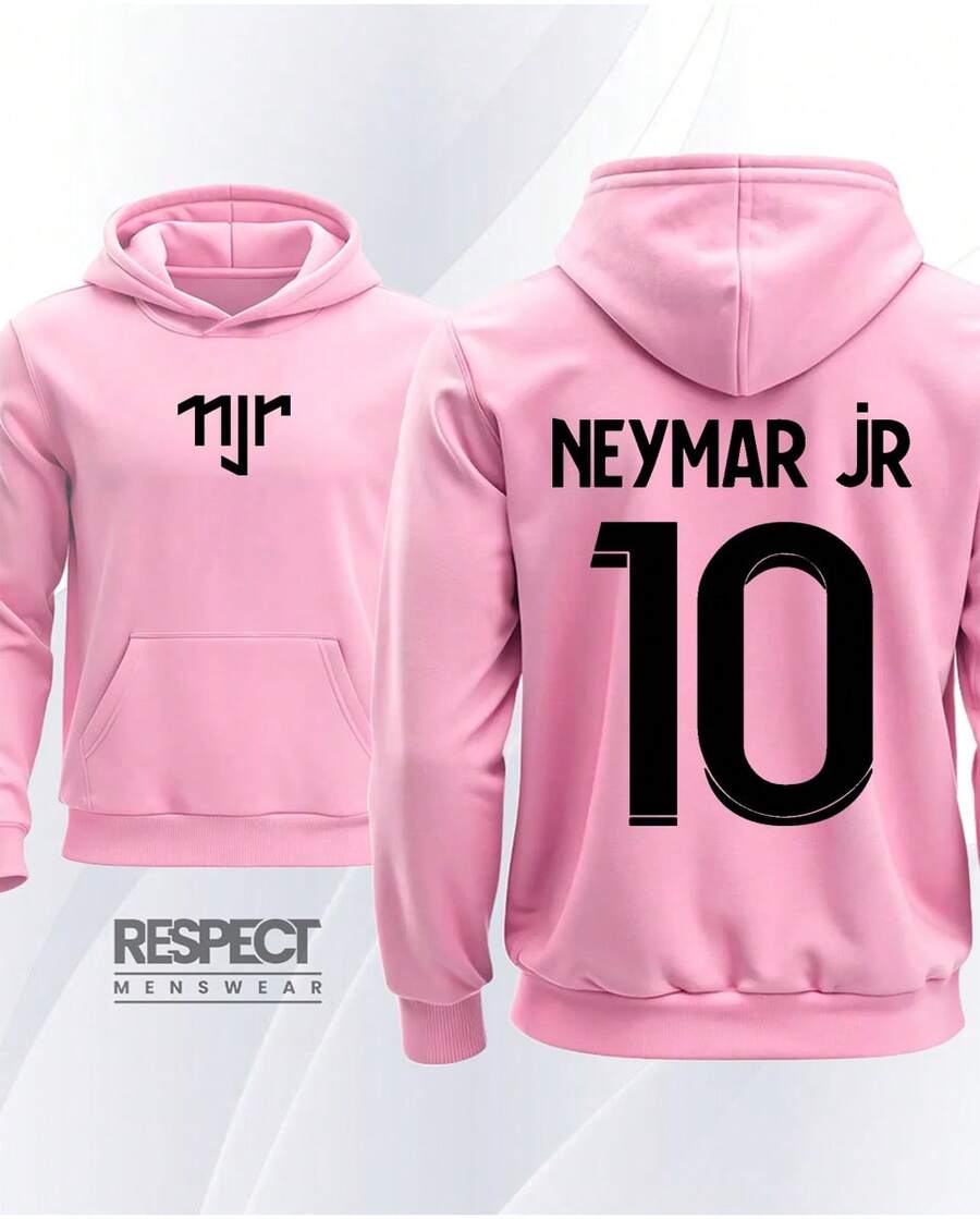 Men's NJR Football Sweatshirt. Expensive Player With Hood. - 淺粉色 - 查看 1