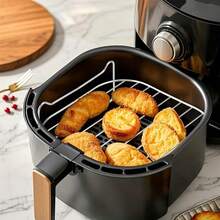 1 Set de Pinchos para Barbacoa y Rejilla de Vapor, Adecuado para Freidora de Aire Cuadrada, Accesorios Multifuncionales para Barbacoa, Horneado y Freír en el Hogar, Bandeja Multiusos para Asar Alitas de Pollo, Verduras y Carne - Multicolor - Ver 9