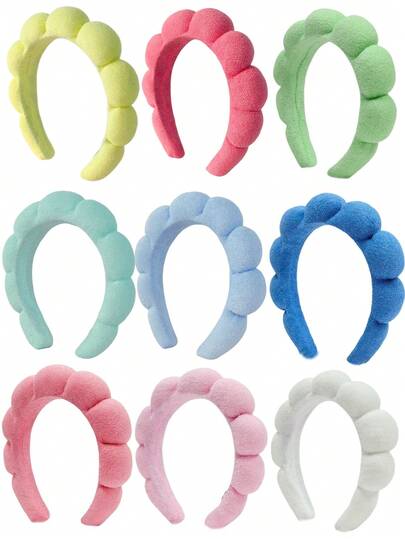 1pc (Spring/Summer) Dopamine Colorful Sweet Sponge Wide Headband For Women, Forehead Washing, Hair Styling, Suitable For Daily SPA, Beauty, Makeup Accessory