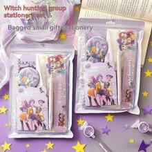KPOP Witch Girl Group Stationery Set, Classroom Reward Learning Small Gift, Student Back To School Gift Box, Notebook, Eraser, Ballpoint Pen, Ruler, Bag Charm, Back To School Supplies - A5 - View 5