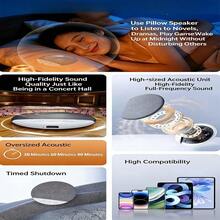 枕下音箱 | 迷你骨传导无线助眠器，带立体声低音、白噪音、音量控制、TF卡支持和自动关机功能，有助于深度睡眠（蓝色） - 黑色 - 查看 6
