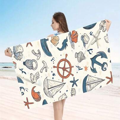 Khăn tắm biển họa tiết đại dương thời trang - Chất liệu microfiber mềm mại, nhanh khô, nhẹ và dễ mang theo, thiết kế hiện đại, nhiều kích cỡ, phù hợp cho người yêu biển và du khách, lựa chọn quà tặng mùa hè, khăn tắm biển.