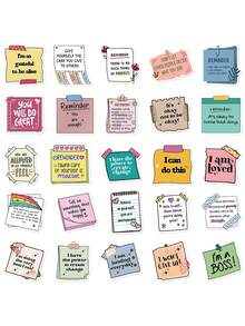 1 pieza Pegatina de garabato motivacional, Colección de pegatinas de garabatos inspiracionales en inglés, Pegatina de paisaje impermeable, Suministros para scrapbooking, Papelería, Pegatinas divertidas - Pegatinas de grafiti - Ver 2