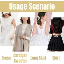 4 chiếc kẹp váy cổ điển, bao gồm kẹp eo và kẹp áo sơ mi, phù hợp với khăn choàng, kẹp eo màu vàng và bạc, 2 kiểu kẹp váy có dây đeo phía sau. - Nhiều màu - Xem 6