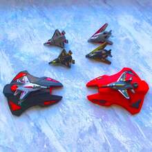 Lanzador de 6 aviones, juguete de lanzamiento simple, serie militar, lanzamiento de aviones para dos jugadores, regalo para niños, regalo de Navidad - Negro - Ver 8