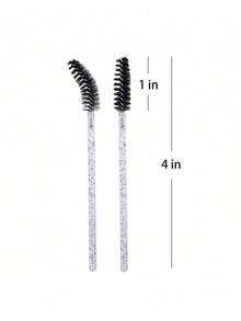 100 piezas/Set Varitas desechables para máscara, cepillos espirales y cepillos para pestañas, adecuados para extensiones de cejas/pestañas (Negro) - Multicolor - Ver 2