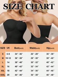 Women's Solid Color Strapless Push-Up Waist And Tummy Control Bodysuit ,Sculpting Body Shaper,Slimming Thong Bodysuit Smooth Shapewear For Women Tube Top Invisible Off-Shoulder Underwear For High Slit Dresses - 黑色 - 查看 11