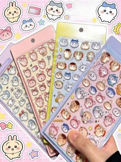 Jiyuwaqa 3D立体浮雕贴纸 - 厚实材质，不易脱落或褪色。逼真的浮雕设计，外观精美。可自由组合粘贴。手工装饰，独具创意。