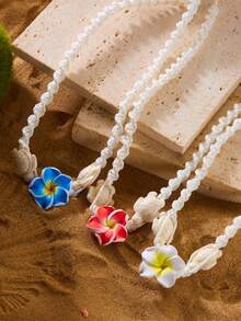 Vacation-Style Egg Flower Sea Turtle Pendant Necklace For Women - Flower Pendant Necklace - View 4