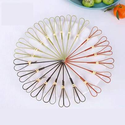 10/50/100/200pcs Natural Colorless Bamboo Heart-Shaped Food Picks, Creative Fruit Cake Dessert Skewers For Home Afternoon Tea, Ramadan Dinner, Wedding Party, Versatile Pastry Decoration