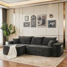 Sofas & Couches - Black + Chenille + 2 Seat + Foam-2 - View 1