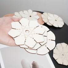 4个花卉木质编织圆盘，手链编织工具，串珠编织圆盘，礼品材料，友谊手链制作，组合编织材料，DIY珠宝制作，手工艺品，精密编织工具 - 多色 - 查看 4