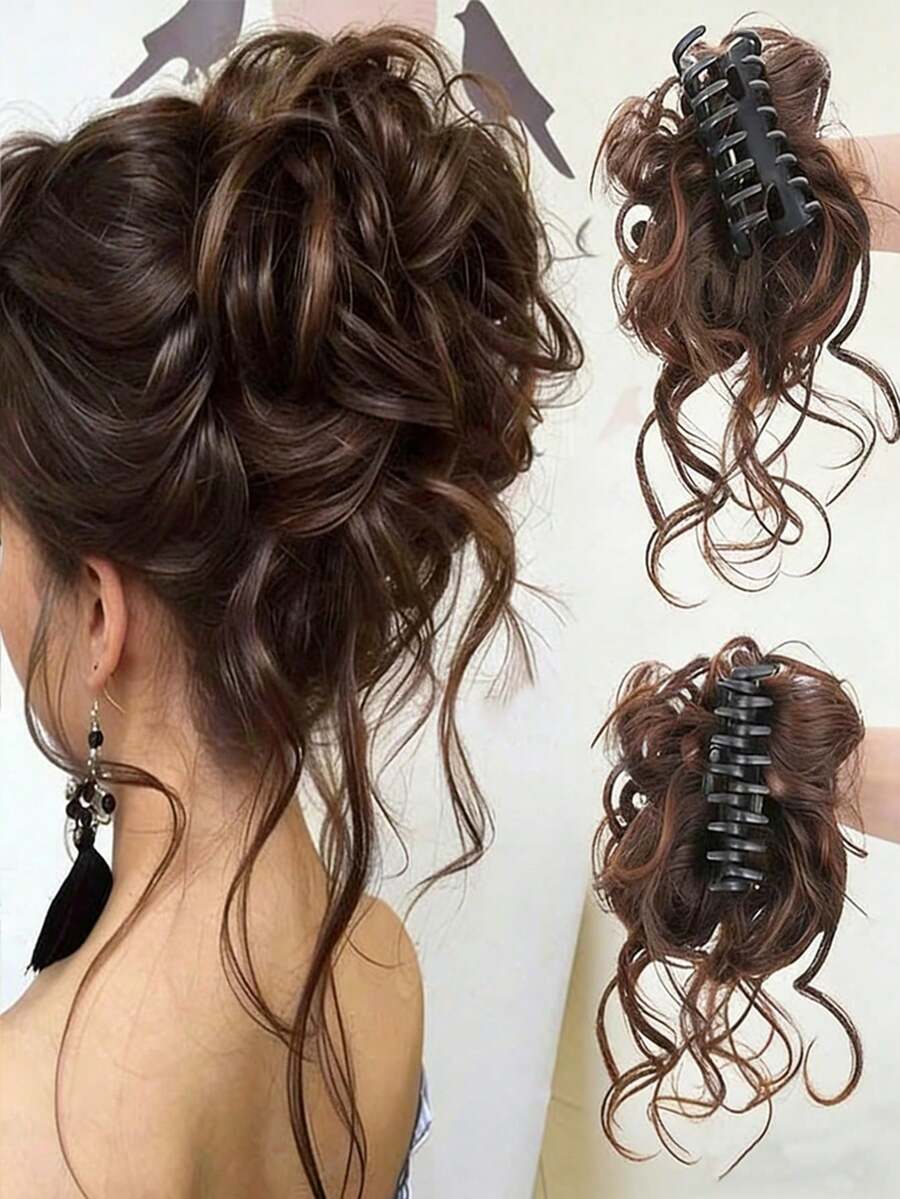 1 Elegant And Loose Wig Hair Clip, Suitable For Daily Wear, Outdoor Dressing, And DIY Hairstyles For Women's Hair Accessories, Suitable For Thick Wavy Hair Elegant Claw Clips Summer Beach Hair Claw Vacay Hair Clips,Travel,Birthday - Multicolor - View 1