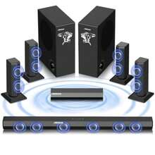 Barras de Sonido 7.2 Canales con 2 Subwoofers 10 Altavoces 540W Potencia Bluetooth 5.3 Sonido 3D Surround 360° 6 Modos EQ  eARC Óptico para Cine en Casa 4K - Barra de Sonido 2.0 - Ver 2
