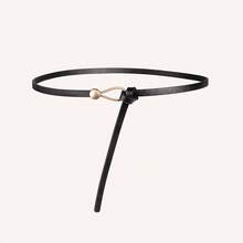 女士极简打结腰带 | 可调节PU皮革细腰带，适合搭配连衣裙、牛仔裤和西装外套 - 繩扣打結 - 查看 8