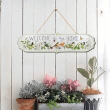 2D Flat Printed 1pc Garden Decorative Sign, Rustic Style Welcome Sign, For Wall Hanging, Suitable For Garden, Balcony, Courtyard And Other Home Decor Scenes, No Electricity Required - A - View 7