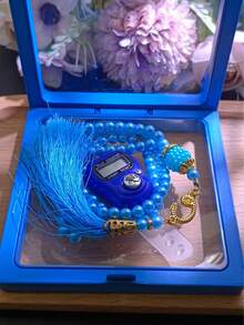 2件套穆斯林念珠套装 - 电子计数手链+戒指，精美悬浮礼盒，伊斯兰信仰日常祈祷必备，馈赠亲朋好友的精致礼物 - LR41計數器 - 查看 15