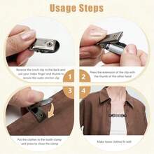 2 chiếc kẹp thắt eo dùng cho áo khoác cardigan, áo len, váy (màu đen và bạc) - Nhiều màu - Xem 5