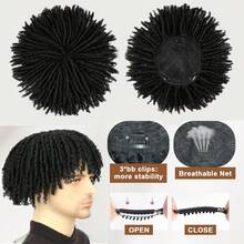 Dreadlock Topper For Men Afro Twist Braided Dreads Locs Hair Toupee Synthetic Hair Extension Daily Party Use - Nhiều màu - Xem 4