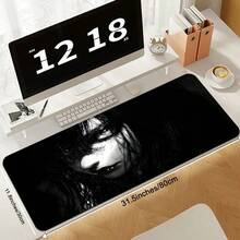 1个动漫女孩游戏鼠标垫，超大黑色鼠标垫，酷炫动漫鼠标垫，极简背景鼠标垫。这款大号鼠标垫可用作桌垫、学习垫或键盘垫，适合游戏、家庭和办公使用。 - 動漫少女 - 查看 6