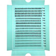 16 Rows Natural Lower Lashes (6-7mm) + Spiky Lashes (15-21mm) Individual Eyelash Extensions Pre-Made Lash Clusters Lightweight Lash Extensions Makeup Accessories - Black - View 14