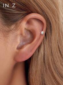 1 pieza Pendiente de labio con rosca interna con forma de sol de 16G - Joyería fina para perforación de cartílago - Pendientes de botón - Pendientes de concha - Pendiente espiral de cartílago - Pendiente de sol plano para labio - Pendiente de nariz - Adecuado para uso diario de mujeres/fiesta de boda/compromiso/aniversario/regalo del Día de San Valentín (se vende individualmente) - Pendientes Sole Diamond Sun - Ver 6
