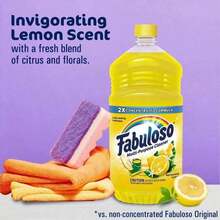 Fabuloso Multi-Surface All-Purpose Floor Cleaner (Lemon Scent, 128 / 56 Fl Oz): Easily Cuts Through Grease And With A Long-Lasting, Lemon Scent. Contains Double Active Ingredients To Clean Floors, Furniture, Appliances, And More. - 56.0盎司 - 查看 7