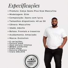 EVOLUTION PLAY Men's Plus Size Jeans 48 To 58 Lycra Slim XXG - 黑色 - 查看 8