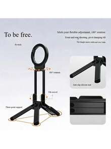 Giá đỡ điện thoại từ tính có thể điều chỉnh với tay xoay 360° và chiều cao có thể điều chỉnh, chất liệu ABS, chân đế ba chân di động tương thích với iPhone, Android, , gậy selfie rảnh tay dùng cho vlog, chụp ảnh, du lịch, phụ kiện vlog, xây dựng, chân đế ba chân cho điện thoại để chụp ảnh, quà tặng mùa xuân - Nhiều màu - Xem 11