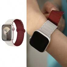 1条磁性硅胶表带，兼容 42mm 41mm 40mm 38mm，适用于 Series 11 10 9 8 7 6 5 4 3 SE 2nd Ultra，男女通用单环硅胶表带 - 38/40/41/(S10/11-42mm) - 查看 13