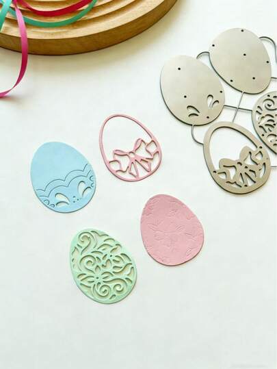 1Set Easter Eggs, Bunny Metal Cutting Dies, New Arrival Die Cuts, Embossing Stencils For Multipurpose DIY Crafting Scrapbooking Supplies, Template Mould, Photo Album Decorative Paper Die Cuts For Card Making, DIY Craft Decoration, Home Decor, Durable Craft Tool
