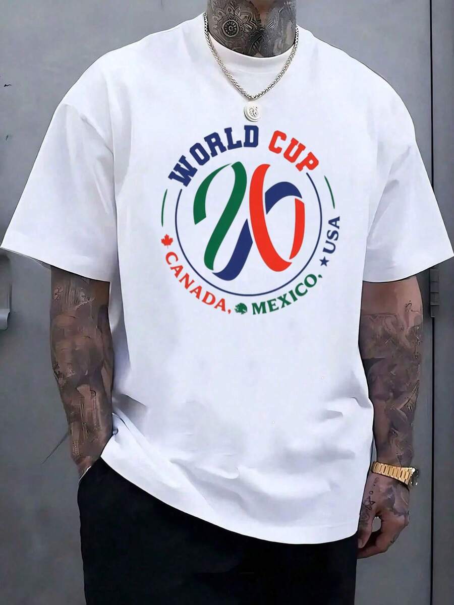 World Cup 2026 100% Cotton T-Shirt | USA CAN MEX Soccer Tee | 2026 Football Cup Fan Apparel | North America Host Nations Graphic Tee | Soccer Fan Gift, World Cup T-Shirt, USA World Cup Shirt 2026, World Cup USA Sweatshirt, Political Soccer Fan Tee,World Cup 2026 T-Shirt, Soccer FIFAS Sweatshirt, United States Canada Mexico, USA Canada Mexico Soccer Top, Summer Tournament Supporter Outfit, 2026 World Tournament - 白色4 - 查看 1